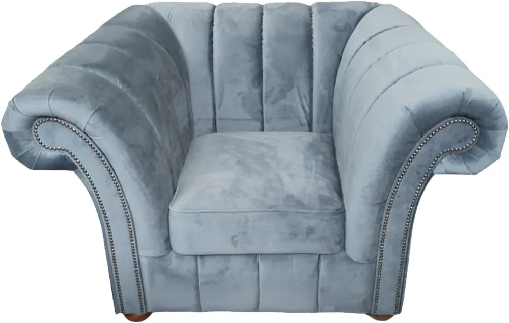 Markenprodukt Casa Padrino luxury armchair light gray Chesterfield furniture gray