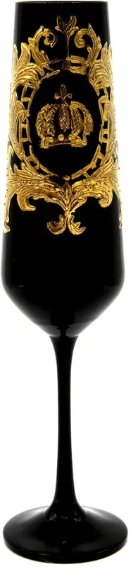 Jetzt Bestellen Pompöös by Casa Padrino luxury champagne glass with 24 carat gold plating black / gold Ø 6 x H. 25 cm - Pompöös champagne glass designed by Harald Glööckler