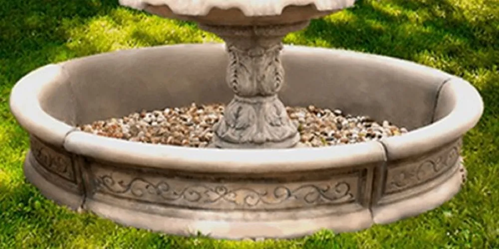 Heißes Angebot Casa Padrino baroque fountain border gray Ø 192 x H. 36 cm - Round garden fountain border - Magnificent garden decoration in baroque style