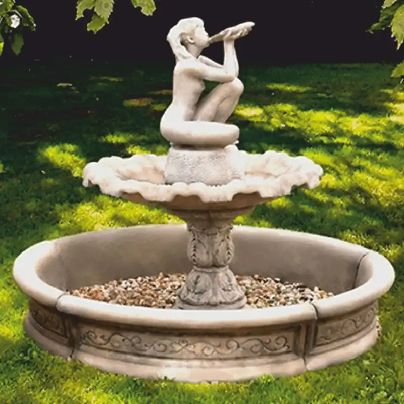 Schnäppchen Casa Padrino baroque fountain gray Ø 192 x H. 159 cm - Elegant garden fountain with border - Baroque & Art Nouveau Garden Decoration Fountain