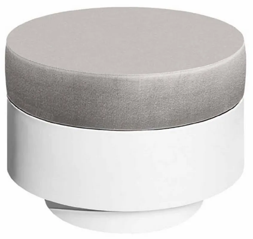 Casa Padrino luxury garden stool gray / matt white Ø 60 x H. 45 cm - Weatherproof garden terrace stool - Hotel Furniture - Luxury Quality Nur Für Kurze Zeit