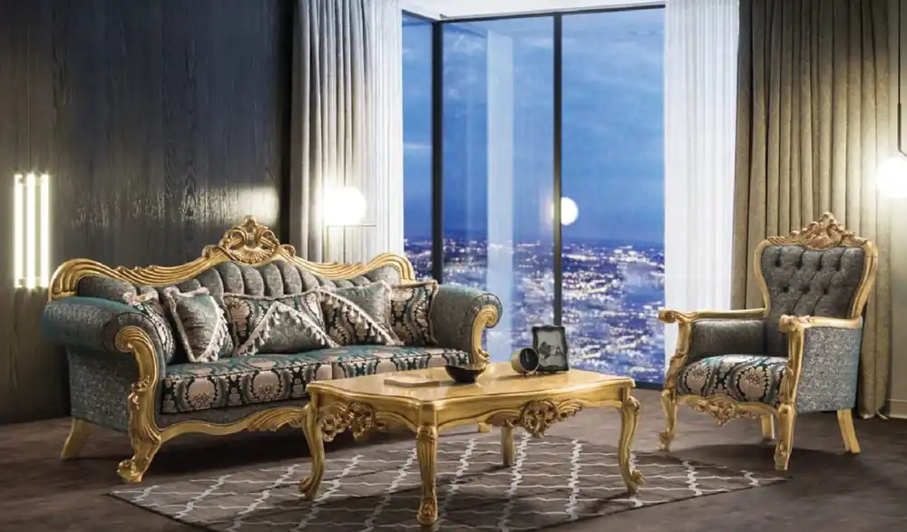Ausverkauf Casa Padrino luxury baroque living room set green / gold - 2 Sofas & 2 Armchairs & 1 Coffee Table - Handcrafted living room furniture in baroque style - Noble & Magnificent