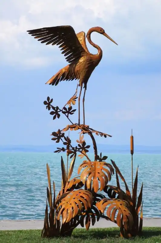 Beliebt Casa Padrino luxury steel garden sculpture heron on branch rust 103 x 108 x H. 218 cm - Handmade garden decoration figure - Luxury garden decoration