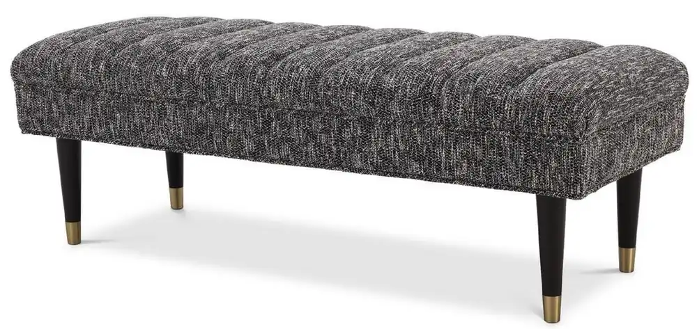 Casa Padrino luxury bench black / brass 134 x 50 x H. 45 cm - Upholstered solid wood bench - Living Room Furniture - Hotel Furniture - Luxury Collection Schnäppchen