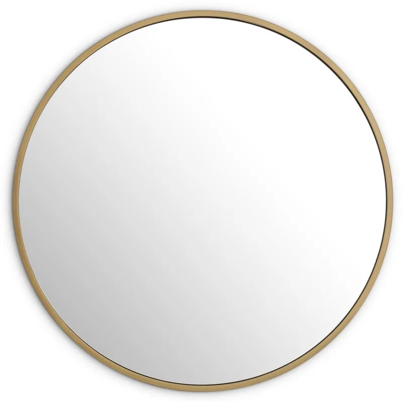 Billig Casa Padrino luxury mirror brass Ø 120 cm - Round stainless steel wall mirror - Wardrobe mirror - Living room mirror - Bedroom mirror - Luxury Collection