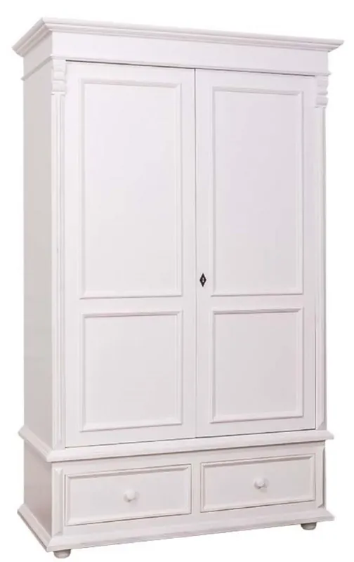 Super-Preis Casa Padrino country-style wardrobe white - clothes cabinet Shabby H 206 cm W 127 cm D 61 cm - Country Style Furniture