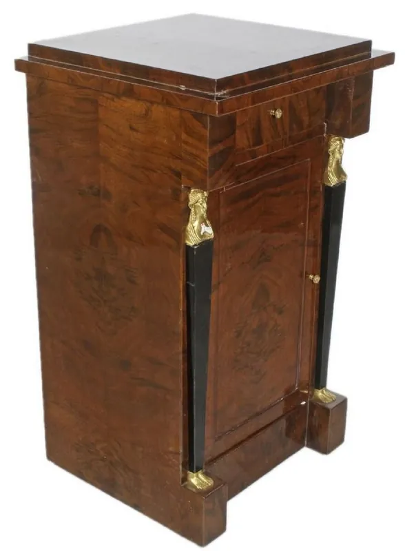 Casa Padrino baroque mahogany pillar with door and drawer brown / black / gold 60 x 45 x H. 80 cm - Baroque Furniture Angebot