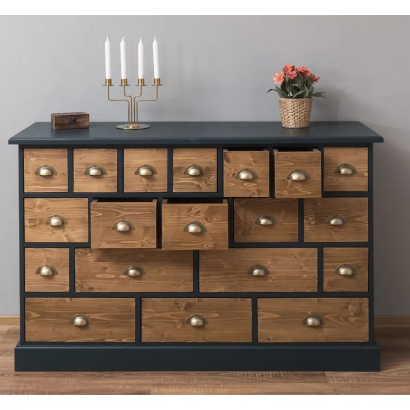 Letzte Chance Casa Padrino country style chest of drawers with 19 drawers - office furniture in country style