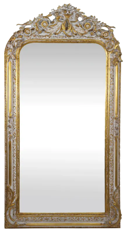 Heißes Angebot Casa Padrino baroque wall mirror gold / white 85 x H. 160 cm - Baroque Mirror with Beautiful Ornaments - Baroque Furniture