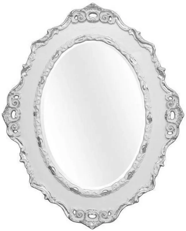 Letzte Chance Casa Padrino Luxury Baroque Wall Mirror Light Gray / Silver 84 x 4 x H. 104 cm - Oval Antique Style Mirror - Precious & Magnificent