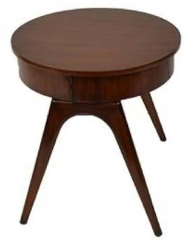Bestseller Casa Padrino luxury side table dark brown Ø 54 x H. 54 cm - Round Mahogany Table with 2 Drawers - Luxury Quality