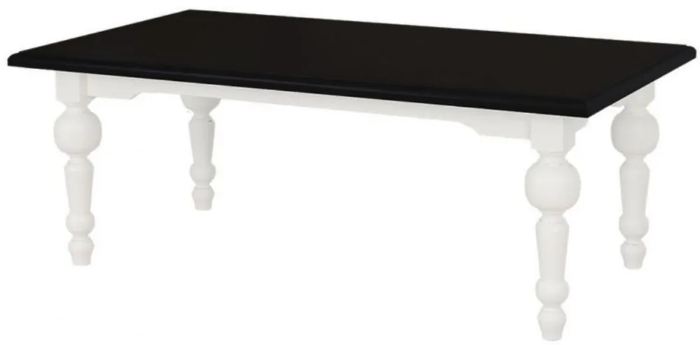 Echt Casa Padrino country style coffee table black / white 120 x 65 x H. 45 cm - Solid Wood Living Room Table in Country Style