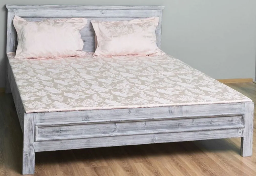 Casa Padrino country style solid wood bed antique gray 140 x 200 x H. 93 cm - Country Style Bedroom Furniture Garantierte Lieferung