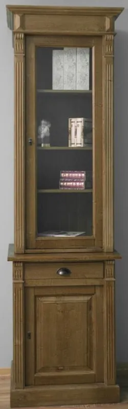 Preis Gesenkt Casa Padrino country style shelf cabinet brown 73 x 51 x H. 240 cm - Solid wood cabinet with 2 doors and drawer - Bookcase in Country Style