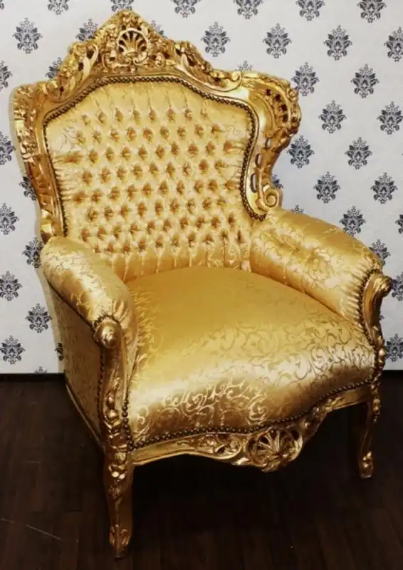 Baroque Chair King Gold Pattern / Gold - Antique Furniture Neue Kollektion