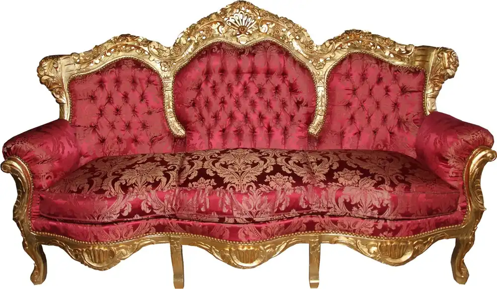 Schneller Versand Casa Padrino baroque 3 seater sofa lord bordeaux red / gold 184 x 81 x H. 125 cm - Handmade living room sofa with elegant pattern - Baroque Furniture
