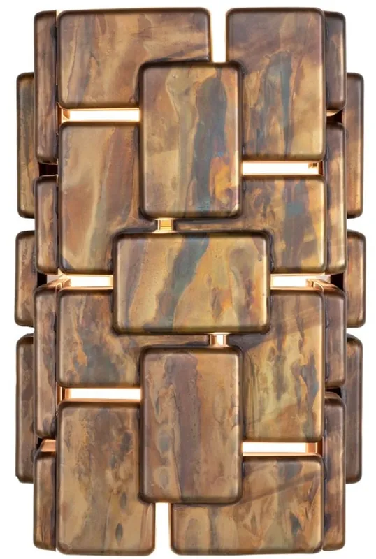 Highlight Casa Padrino designer wall lamp oxidized brass 25 x 21 x H. 36 cm - Luxury Collection