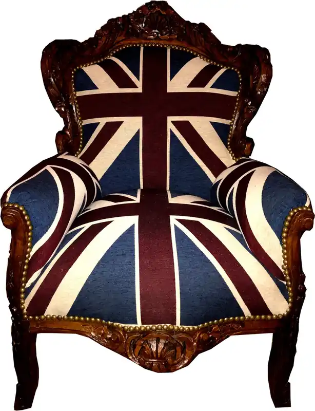 Schneller Versand Casa Padrino baroque armchair "King" Union Jack / brown - furniture antique style English flag