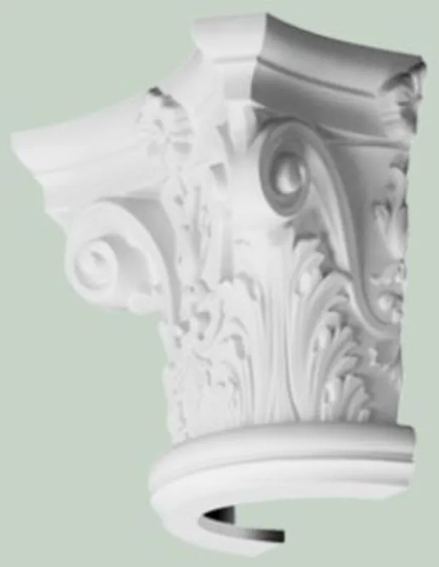 Casa Padrino baroque decorative element pillar headboard white 36 x 18 x H. 30 cm - Ornate Wall Decoration - Baroque Decoration Online Kaufen