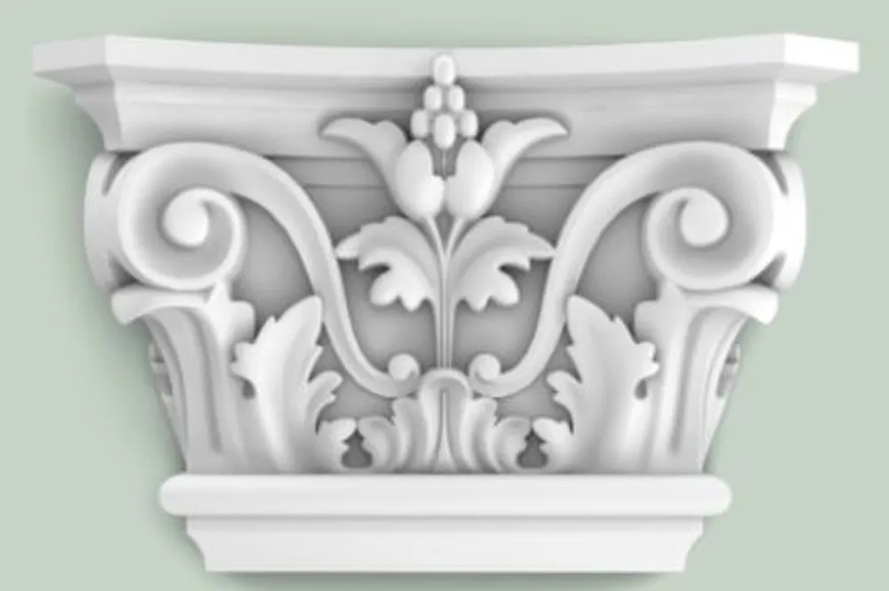 Top-Preis Casa Padrino baroque decorative element pillar headboard white 22.8 x 6.2 x H. 14.9 cm - Wall Decoration in Baroque Style