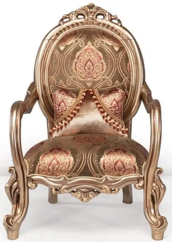 Wochenendangebot Casa Padrino luxury baroque armchair bronze / brown / bordeaux red 82 x 72 x H. 115 cm - Living room furniture - Baroque Furniture