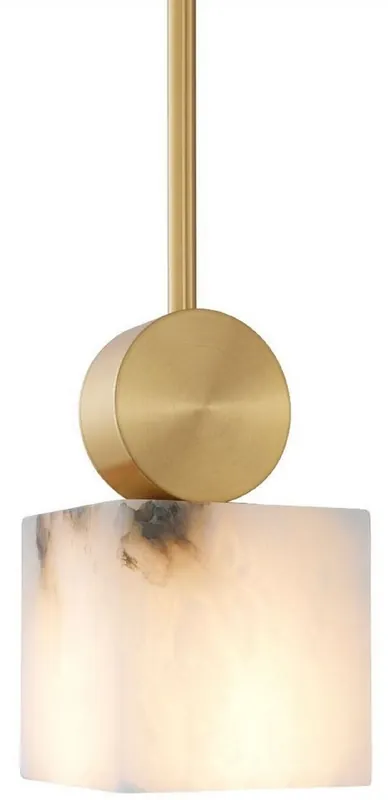 Casa Padrino luxury hanging lamp alabaster / brass 12 x 12 x H. 24 cm - Luxury Collection Billig