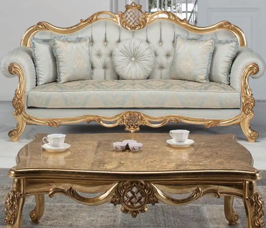 Casa Padrino luxury baroque coffee table antique gold 118 x 87 x H. 50 cm - Solid wood living room table - Furniture in Baroque Style Sofort Bestellen