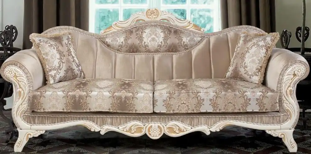 Top-Preis Casa Padrino luxury baroque sofa with pillows beige / white / gold 237 x 90 x H. 99 cm - Baroque Living Room Furniture