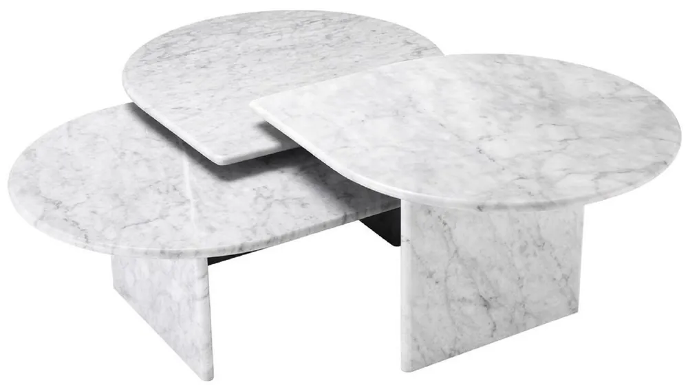 Versand Am Gleichen Tag Casa Padrino luxury coffee table set white - 3 Living room tables made of high quality Carrara marble - Luxury Furniture