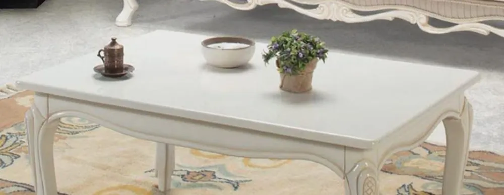Bestseller Casa Padrino luxury baroque solid wood coffee table white / beige 125 x 50 x H. 55 cm - Living Room Table in Baroque Style