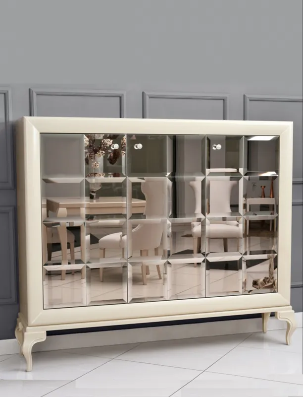 Casa Padrino luxury neoclassical dresser mirrored white / gold 179 x H147 cm - sideboard art deco furniture Sichere Zahlung