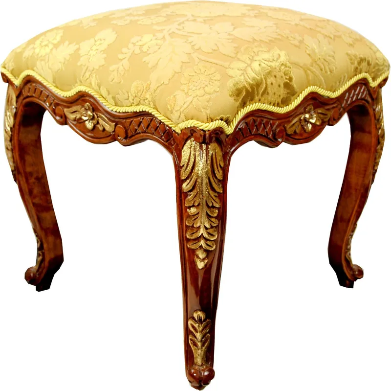 Bestseller Pompöös by Casa Padrino luxury baroque stool square gold pattern / brown gold - Pompööser baroque stool designed by Harald Glööckler