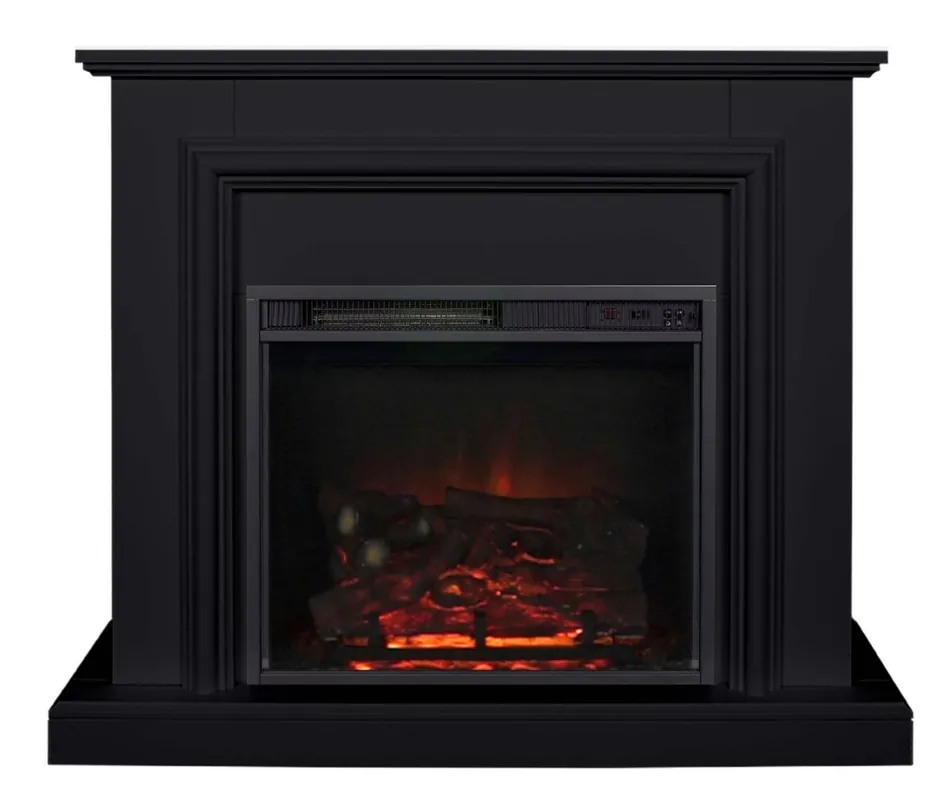 Sonderaktion Casa Padrino electric fireplace black antique style baroque art nouveau 110 x 34 x H 95 cm - electric fireplace - living room fireplace