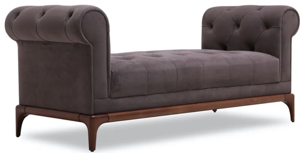 Bestseller Casa Padrino Luxury Chesterfield Bench Purple / Brown 175 x 58 x H. 67 cm - Modern Upholstered Solid Wood Bench with Fine Velvet - Luxury Quality