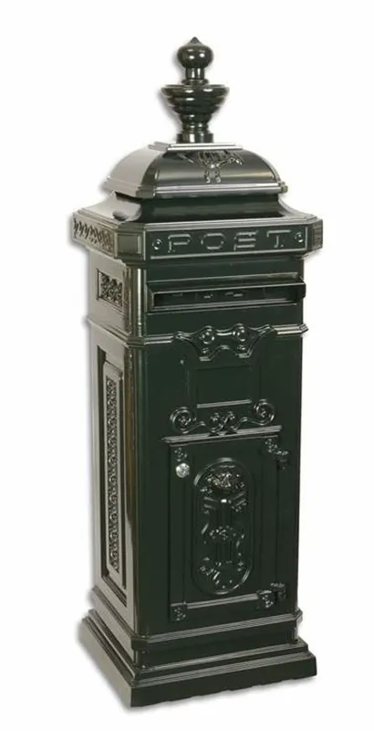 Casa Padrino Art Nouveau Stand Post Box Dark Green - Antique English Style Post Box Post Box - Nostalgia Preis Gesenkt