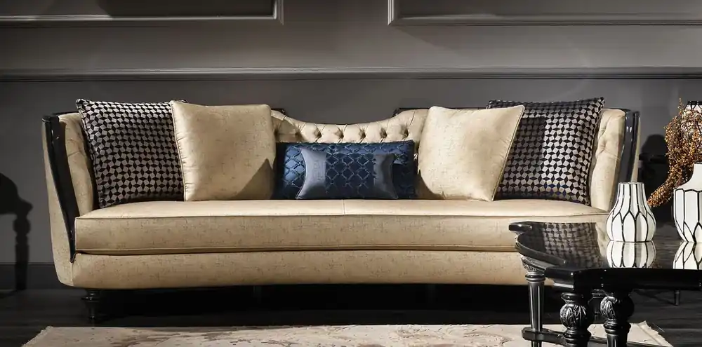 Sale Casa Padrino luxury baroque sofa gold / black 257 x 100 x H. 86 cm - Ornate living room sofa - Baroque Furniture