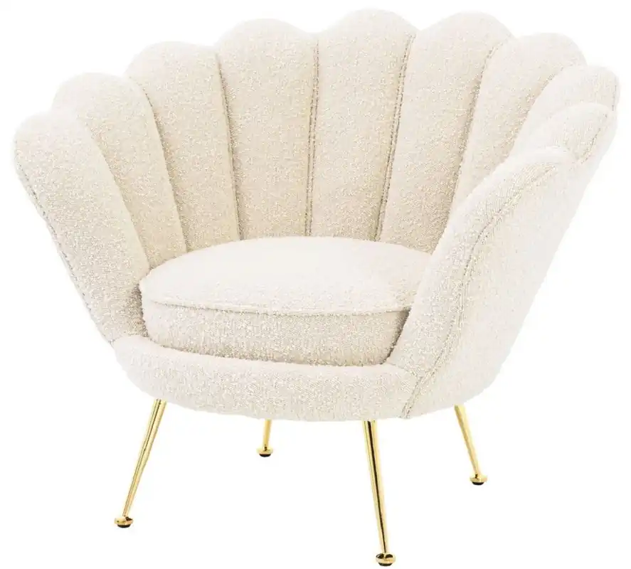 Angebot Casa Padrino designer Art Deco living room armchair white / brass 96.5 x 79 x H. 78 cm - Luxury Living Room Furniture