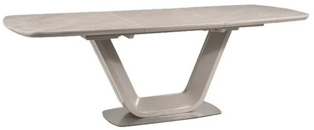 Casa Padrino luxury ceramic dining table gray / silver 160-220 x 90 x H. 76 cm - Extendable Kitchen Table Rabatt