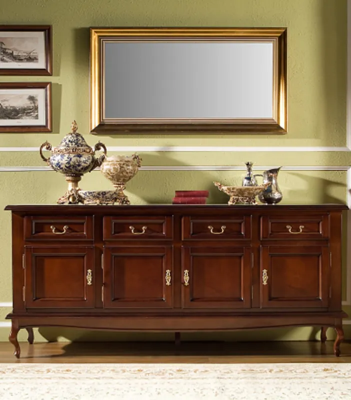Casa Padrino luxury baroque chest of drawers with 4 doors and 4 drawers 200 x 50 x H 90 cm - sideboard furniture interior Geprüft
