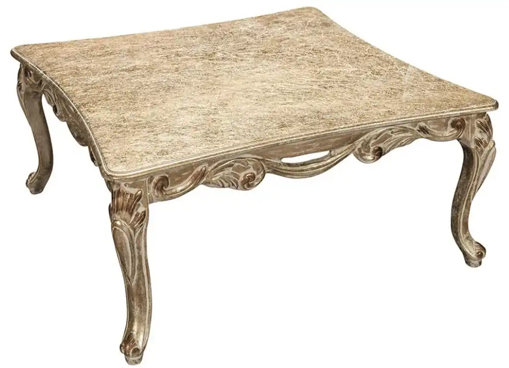 Casa Padrino luxury baroque coffee table antique gold 100 x 100 x H. 45 cm - Square antique style living room table - Living Room Furniture in Baroque Style Super-Preis