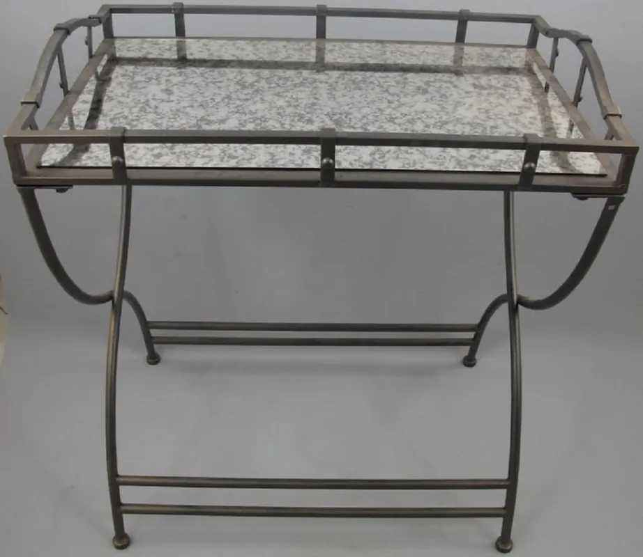 Neu Im Sortiment Casa Padrino Art Nouveau serving table with antique mirror glass black 70 x 46 x H. 80 cm - Gastronomy Accessories