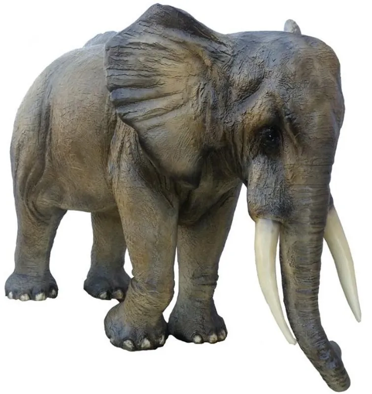 Casa Padrino decorative sculpture elephant gray / brown 410 x 155 x H. 223 cm - Huge life-size garden figure - Garden Decoration Rabatt
