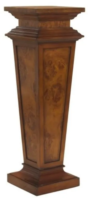 Casa Padrino luxury baroque pillar brown 33 x 33 x H. 105 cm - Noble decorative pillar made of high quality burl wood - Baroque Decorative Accessories Letzte Chance