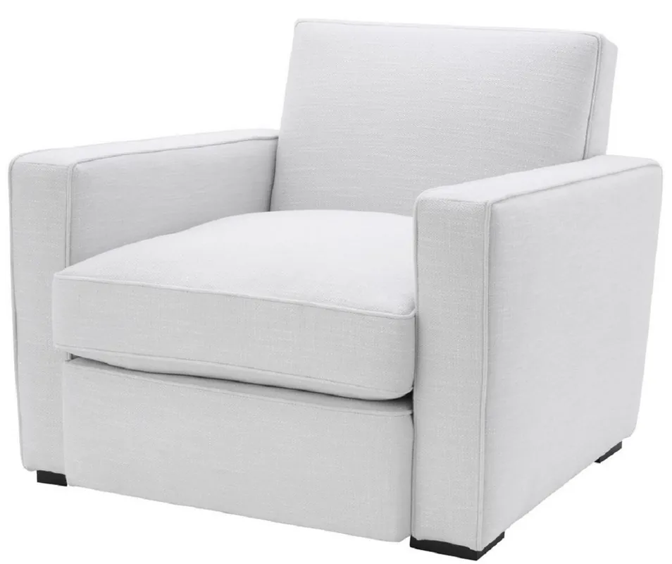 Aktuell Casa Padrino luxury armchair white / black 95 x 103.5 x H. 82 cm - Noble living room armchair - Luxury Quality