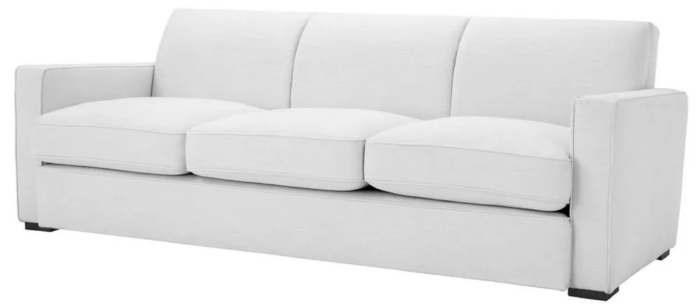 Casa Padrino luxury living room sofa white / black 229 x 94 x H. 82 cm - Luxury Living Room Furniture Preisknaller