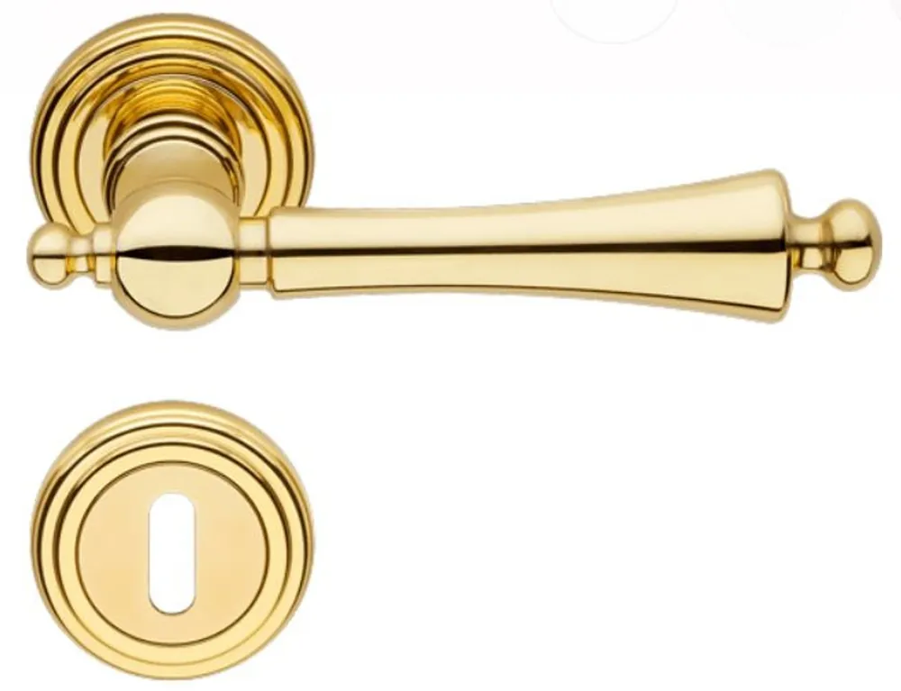 Super-Preis Casa Padrino luxury art nouveau door handle set brass 13.6 x H. 5 cm - Noble door handles with rosettes - Luxury Quality - Made in Italy