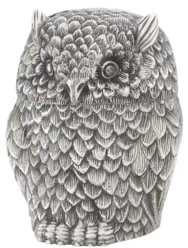 Neu Casa Padrino luxury storage box owl antique silver 15 x 14.5 x H. 18.5 cm - Noble decorative box with lid - Luxury Accessories