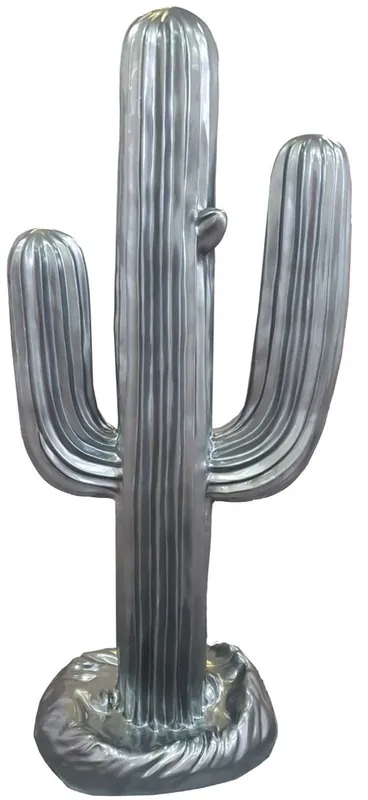 Casa Padrino designer sculpture cactus silver 84 x H. 185 cm - Weatherproof Garden Decoration Ausverkauf