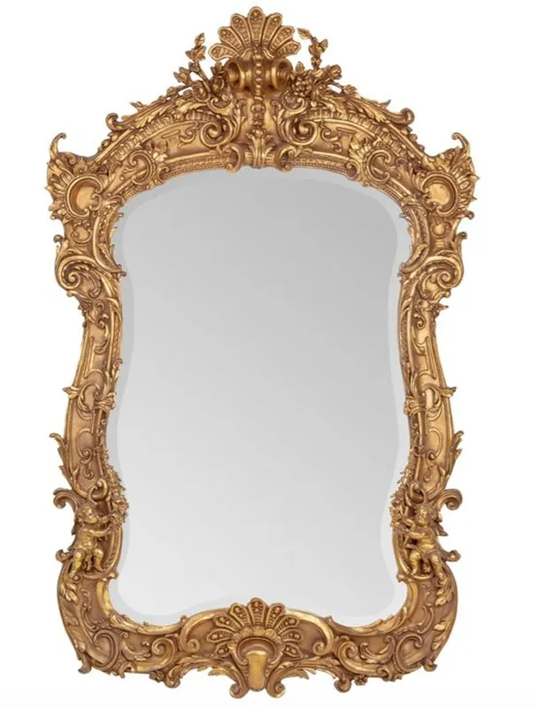 Super-Preis Ornate Casa Padrino baroque mirror gold 188 x 120 cm with angel motifs - antique style - heavy version