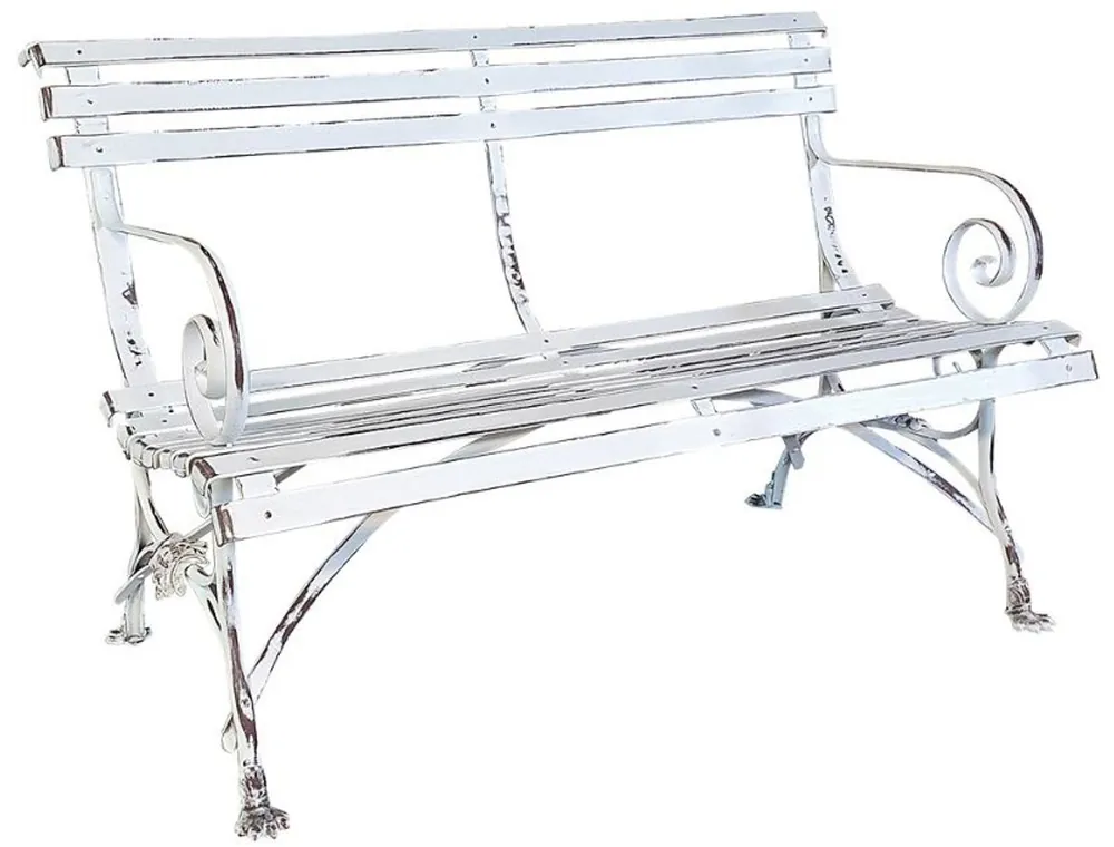 Casa Padrino Art Nouveau Garden Bench 120 cm - Different Colors - Handmade Wrought Iron Bench - Garden Furniture Sichere Zahlung